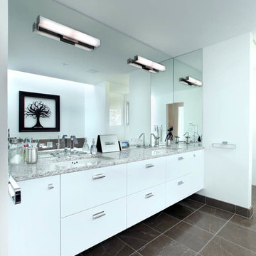 Modern White Master Bath
