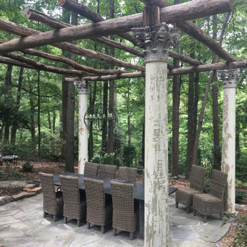 Flagstone Patio and Pergola Dining Space