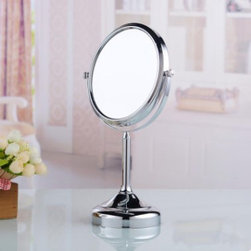 8 Inch Chrome Finished Two Sides Desktop Make Up Bathroom Mirrors MB006 - Bathroom Mirrors