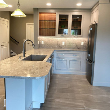 Iowa lower level kitchen near patio grill