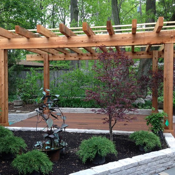 Zen style pergola with Ipe deck in Columbus OH