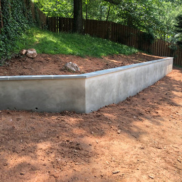 Parged Block Retaining Wall with 2 Inch Thermal Cap in Silver Spring MD