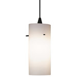WAC Lighting - WAC Lighting Dax Energy StarLED White Pendant with Black Canopy - Dax - Contemporary Collection. Stimulate the aesthetic sense of your room with simple and understated cased white glass cylinders finished in white and amber acid etched colors.