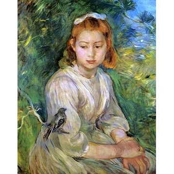 Berthe Morisot Young Girl With a Bird, 20"x25" Wall Decal Print