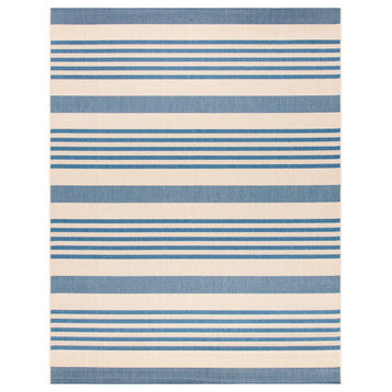 Safavieh Beach House Bhs222M Striped Rug, Beige and Blue, 8'0"x10'0"