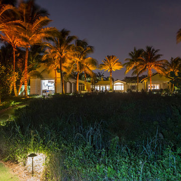 Ocean front landscape lighting, FL estate
