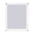 19x23" Single Clear Panel Acrylic Magnet Frame For 16x20" Art, Silver Hardware