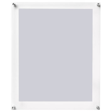 19x23" Single Clear Panel Acrylic Magnet Frame For 16x20" Art, Silver Hardware