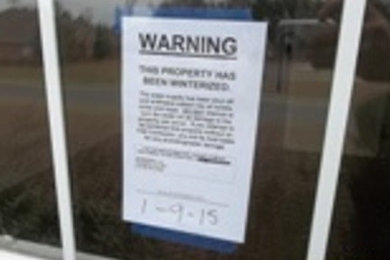 All properties have signs posted notifying of a winterization.