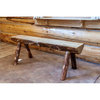 Montana Woodworks Glacier Country 45" Wood Half Log Bench in Brown