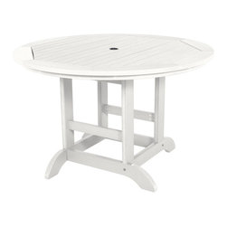 Highwood USA - Round Dining Table, 48", White - Outdoor Dining Tables
