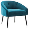 Living Room Accent Chair, Velvet, Blue