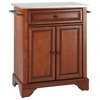 LaFayette Stainless Steel Top Portable Kitchen Island, Classic Cherry Finish