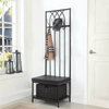 Hall Tree with Storage Bench in Black Finish