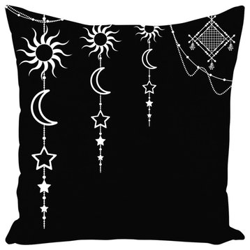 Bohemian Hanging Sun Moon Stars Throw Pillow, 14x20, Cover Only