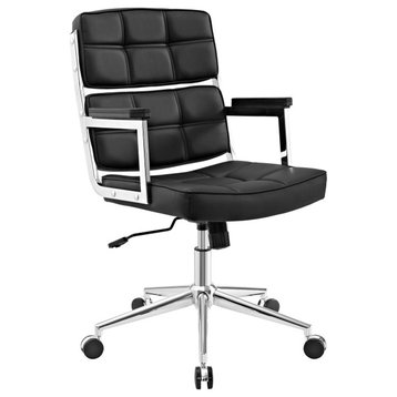 Portray Highback Faux Leather Office Chair, Black