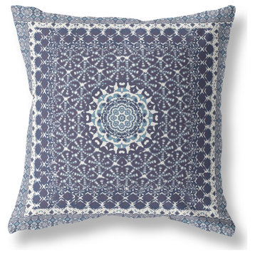 Holy Tie Die Broadcloth Blown, Closed Pillow, Indigo Light Blue