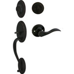 Cosmas - Cosmas 300 Series Oil Rubbed Bronze Handleset With 80 Series Lever, Left-Hand - Discount front door handle set by Cosmas, committed to offering the most affordable decorative door hardware, door levers, and door knobs without sacrificing quality and security. There is no better value on the market than Cosmas branded products.