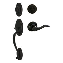 Cosmas - Cosmas 300 Series Oil Rubbed Bronze Handleset With 80 Series Lever, Left-Hand - Door Entry Sets
