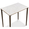24" T Oscar Set of 2 Table Thin Tapered Iron Legs Smooth Polished White Marble