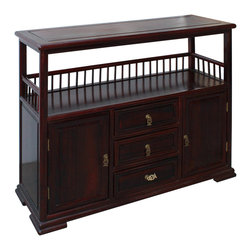 Chinese Brown Rosewood Credenza Console Side Table Cabinet - Buffets And Sideboards
