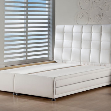 Marsilya Queen Size Platform Bed | Escudo White