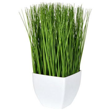 Vickerman Fv190211 11.5" Artificial Green Potted Grass