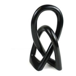 Smolart - Natural Soapstone 8-inch Lover's Knot in Black - Smolart - Decorative Objects And Figurines