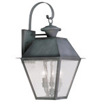 Livex Lighting - Mansfield Outdoor Wall Lantern, Charcoal - With stunning seeded glass and a charcoal finish, this outdoor wall lantern will make an elegant addition to any outdoor space. Formed from solid brass & traditionally-inspired, this downward hanging outdoor wall lantern is perfect for a driveway, back porch or entry way.