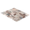 MTO0205 Classic Modular Beige Brown Gray Glossy Stone Glass Mosaic Tile