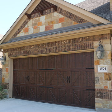 Carriage house overhead garage doors