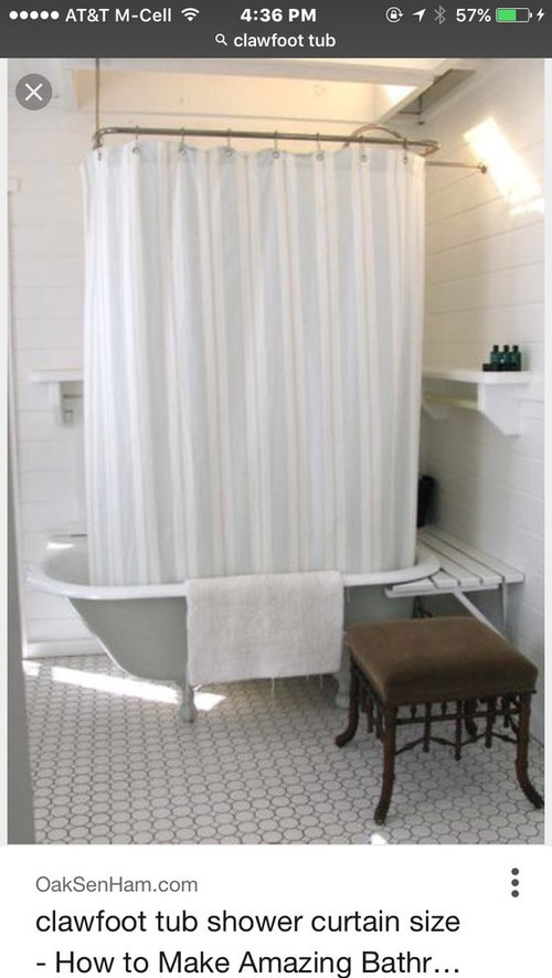 Do I Need A Clawfoot Tub Shower Curtain, What Size Shower Curtain Do You Need For A Clawfoot Tub