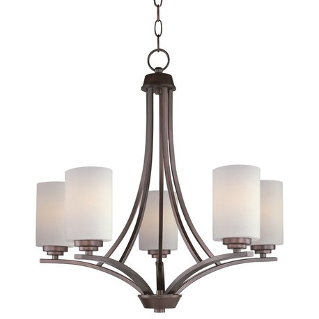 Maxim 20035 Deven 5 Light 24"W Pillar Candle Style Chandelier - Oil Rubbed