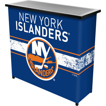 NHL Two Shelf Portable Bar with Case, New York Islanders