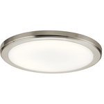 Kichler Lighting - Zeo Flush Mount, Brushed Nickel, 3000K, 13" - When there's no room for shadows or dark spots, you can count on Kichler's 13 inch Zeo 3000K LED to deliver the optimal lighting performance you need. Utilizing edgelit technology, Zeo's optical diffuser completely fills with light, assuring maximum light distribution with no dark edges. This ceiling light features a round shape and Brushed Nickel finish. Perfect for ambient or task lighting in residential or light commercial spaces.