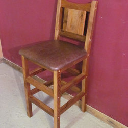 Barn Wood Bar Stools Upholstered - Products