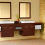 Ronbow 94" Bella Solid Wood Double Wall Mount Vanity Set, Dark Cherry