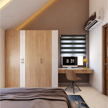 Delightful Design Of Bedroom And Bathroom  Interior...