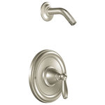 Moen - Moen Brantford Brushed Nickel Posi-Temp(R Shower Only T2152NHBN - With intricate architectural features that transcend time, Brantford faucets and accessories give any bath a polished, traditional look. Classic lever handles, a tapered spout and globe finial give this collection universal appeal.