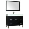 The Modern 39 inch Single Modern Bathroom Vanity in Black without Mirror