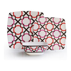 Waverly Fiesta 12 Piece Melamine Dinnerware Set - Dinnerware Sets