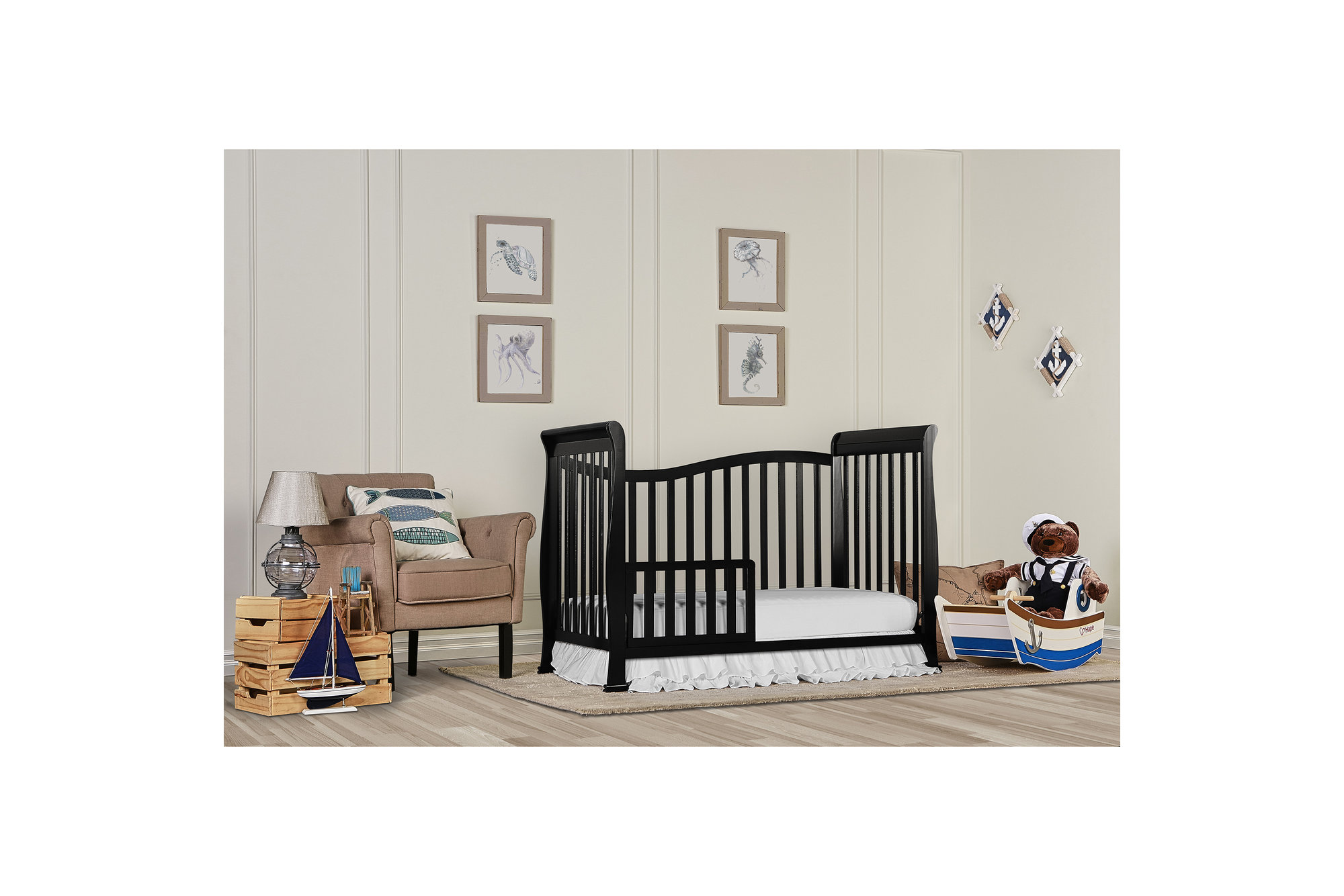 Dream On Me Violet 7-in-1 Convertible Life Style Crib, Black