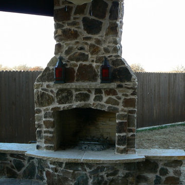 Custom Outdoor Kitchen w/ Fireplace - Feb. 2015