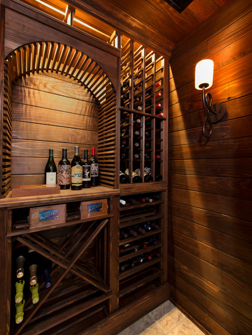 Most Popular Rustic Wine Cellar with Travertine Flooring Design Ideas