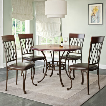 CorLiving Jericho pMetal and Warm Stained Wood Dining Set
