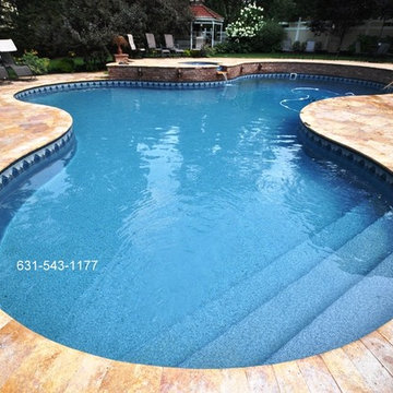 Custom Free Form Vinyl-lined Pool by Gappsi