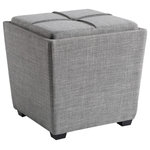 OSP Home Furnishings - Rockford Storage Ottoman, Dove Gray Fabric - Complete any room with our contemporary Rockford storage ottoman. Remove the lid and stow toys, books and blanket throws, keeping even the busiest family room tidy and organized. Complete the perfect guest room with extra storage and seating. Add color and casual space-saving seating to a vanity or student desk. Arrives fully assembled.