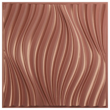Billow EnduraWall Decorative 3D Wall Panel, 19.625"Wx19.625"H, Champagne Pink