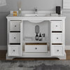 Fresca Windsor 48" Wood Bathroom Cabinet with Top/Sink in Matte White