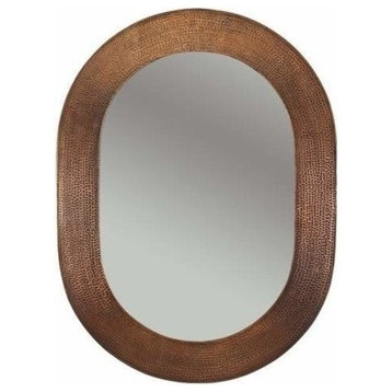 35" Oval Copper Mirror